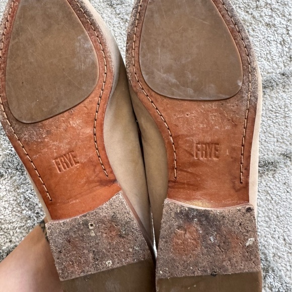 Frye Ellie Mules Shoes slip on suede leather cream tan Slip On 8.5 - Picture 7 of 9